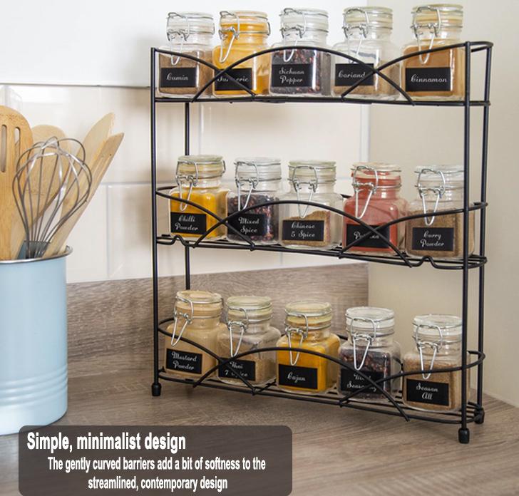 3-Tier Herb & Spice Rack (Wall Mount or Free Standing)