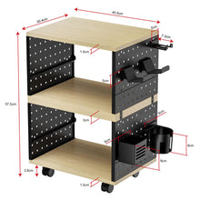 Load image into Gallery viewer, Gorilla Office - Storage Trolley With Pegboards &amp; Accessories (Black - Wood)