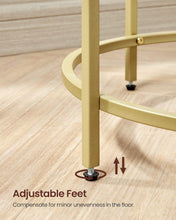 Load image into Gallery viewer, VASAGLE Set of 2 Round Metal Side Tables with Tempered Glass - Gold