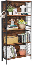Load image into Gallery viewer, Vasagle : 4 Tiers Metal Frame Bookcase - Rustic Brown