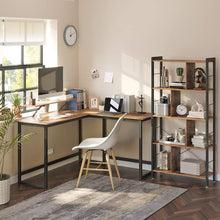 Load image into Gallery viewer, Vasagle L-Shaped Computer Desk with Monitor Stand- Rustic Brown