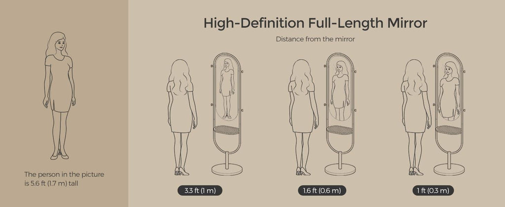 SONGMICS 3-in-1 Full-Length Floor Mirror
