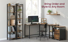 Load image into Gallery viewer, VASAGLE 6-Tier Bookshelf - Rustic Brown &amp; Black