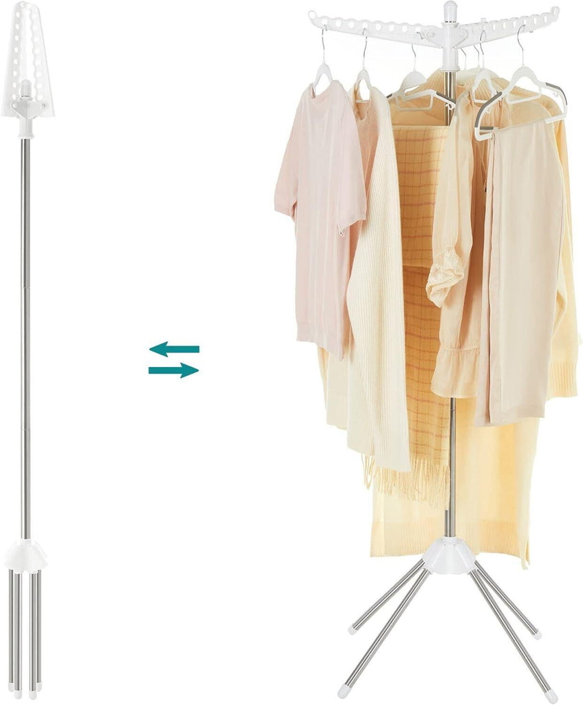 SONGMICS Clothes Drying Rack with 3 Rotatable Arms for Hangers