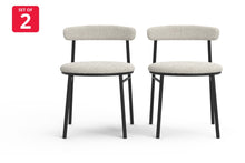Load image into Gallery viewer, Set of 2 Brosa Lancel Dining Chairs (Light Cream Boucle)