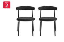 Load image into Gallery viewer, Set of 2 Brosa Lancel Dining Chairs (Pebbled Black Boucle)