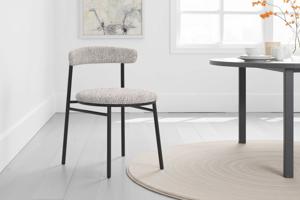 Set of 2 Brosa Lancel Dining Chairs (Pebbled Sand Boucle)
