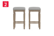 Load image into Gallery viewer, Set of 2 Brosa Clovis Counter Stools (Cloud Grey, 65cm)