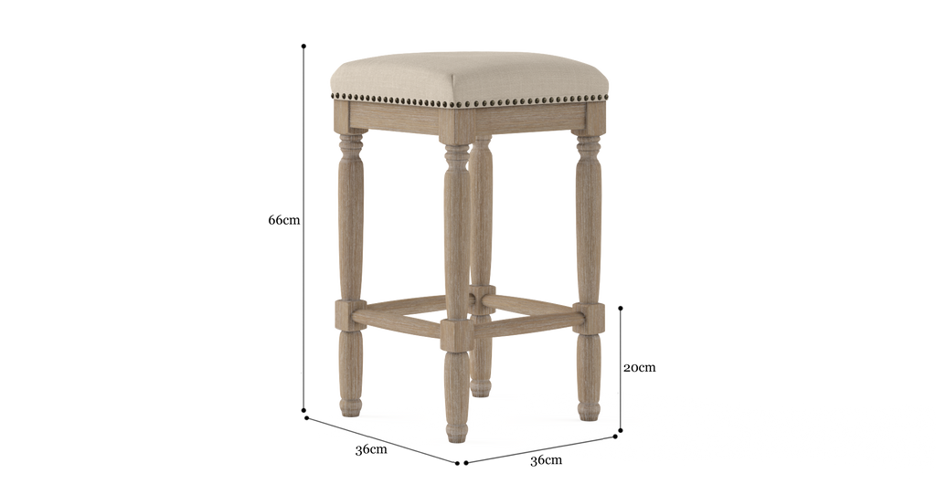 Set of 2 Brosa Clovis Counter Stools (French Beige, 65cm)