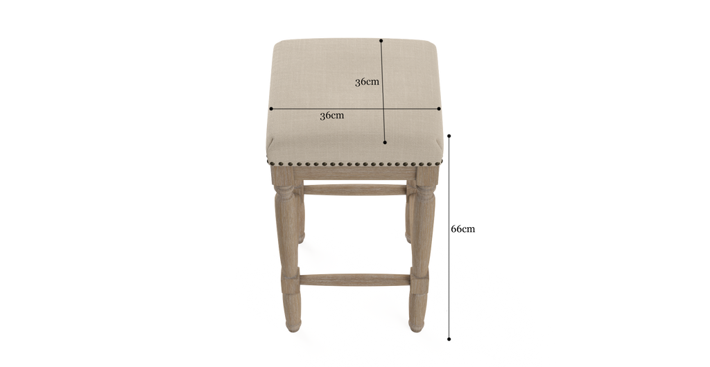 Set of 2 Brosa Clovis Counter Stools (French Beige, 65cm)