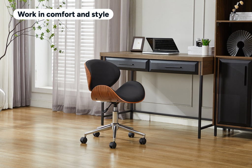 Ergolux Bentwood Office Chair (Black/Walnut)