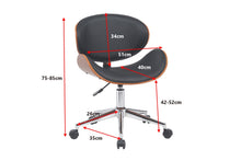 Load image into Gallery viewer, Ergolux Bentwood Office Chair (Black/Walnut)