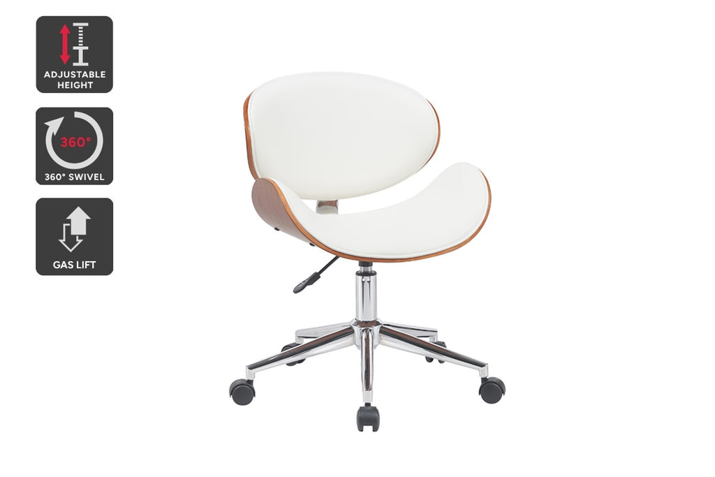 Ergolux Bentwood Office Chair (White/Walnut)