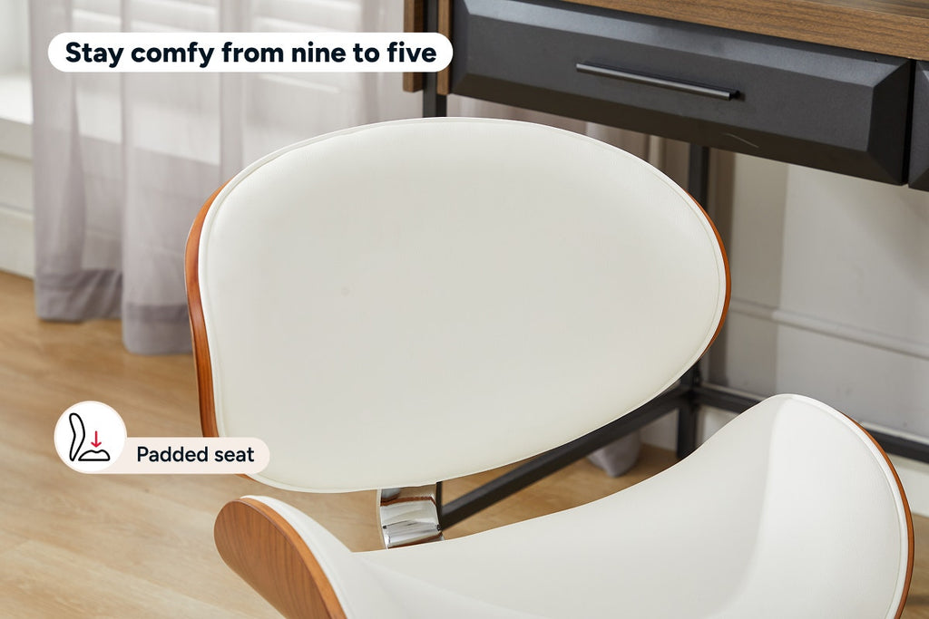 Ergolux Bentwood Office Chair (White/Walnut)