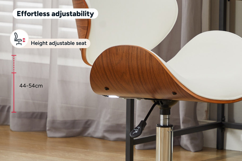 Ergolux Bentwood Office Chair (White/Walnut)