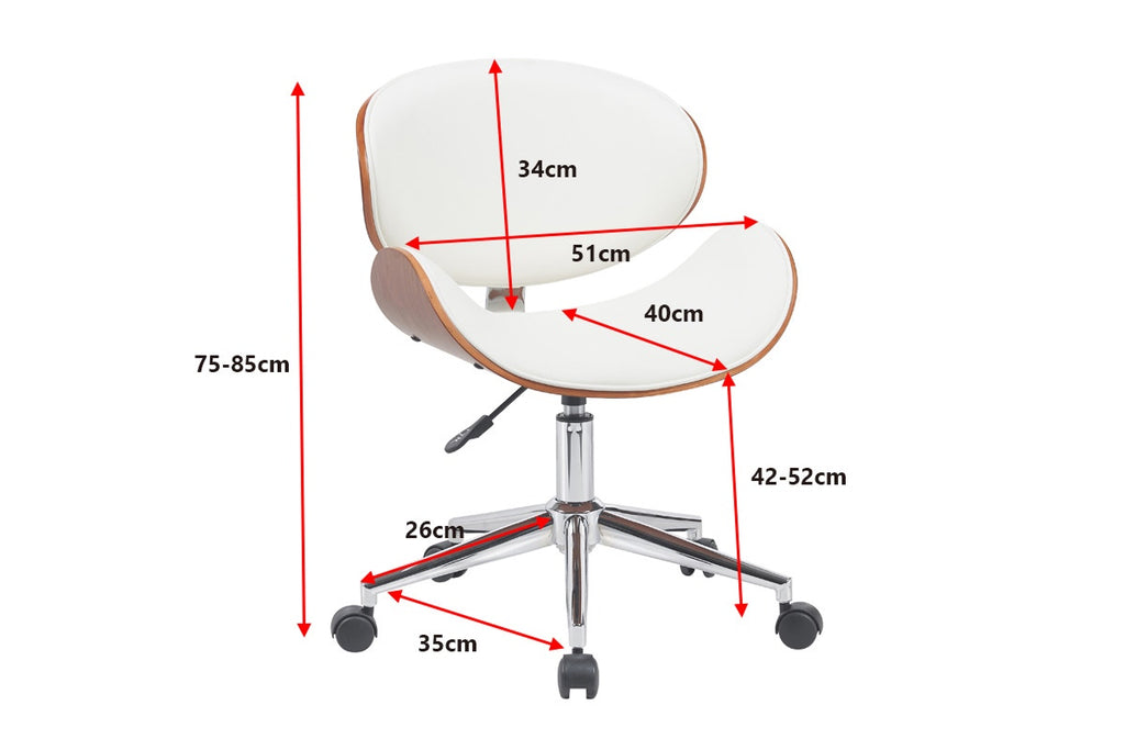 Ergolux Bentwood Office Chair (White/Walnut)