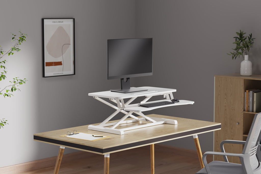 Ergolux Pro Height Adjustable Sit Stand Desk Riser 80cm (White)