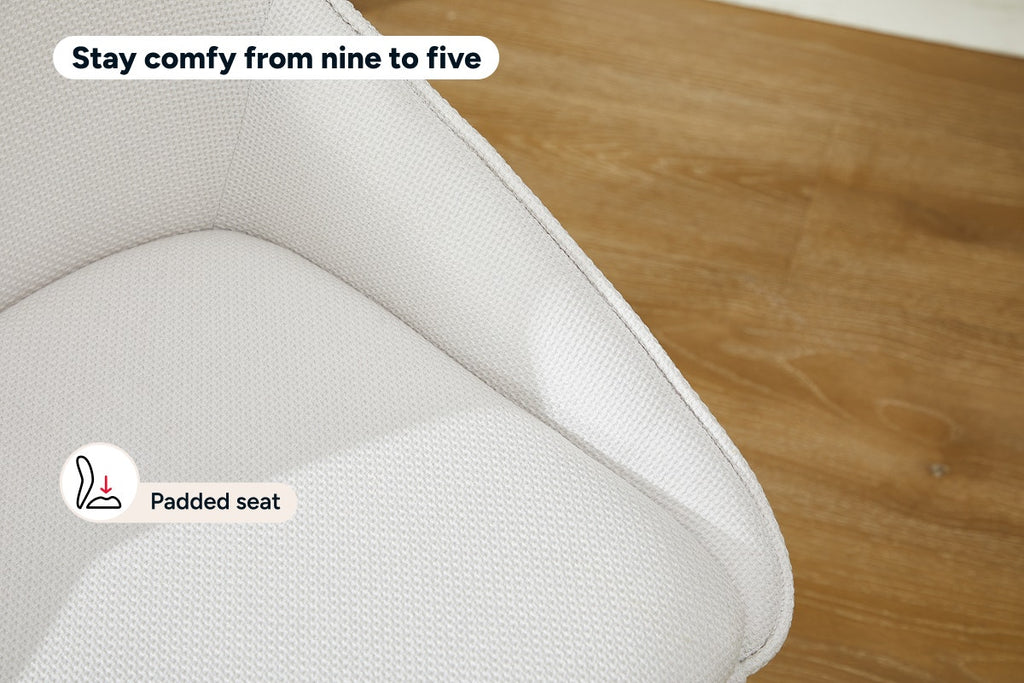 Ergolux Daisy Linen Office Chair (Beige/White)