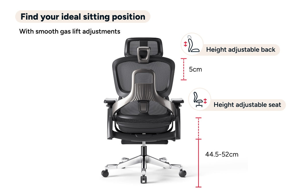 Ergolux Elite Ergonomic Mesh Office Chair with Footrest (Black)