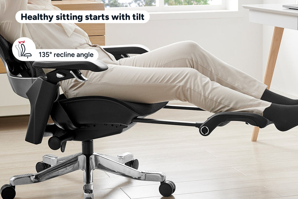 Ergolux Elite Ergonomic Mesh Office Chair with Footrest (Grey)