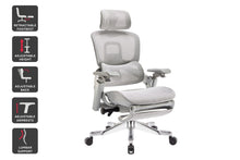 Load image into Gallery viewer, Ergolux Elite Ergonomic Mesh Office Chair with Footrest (Grey)