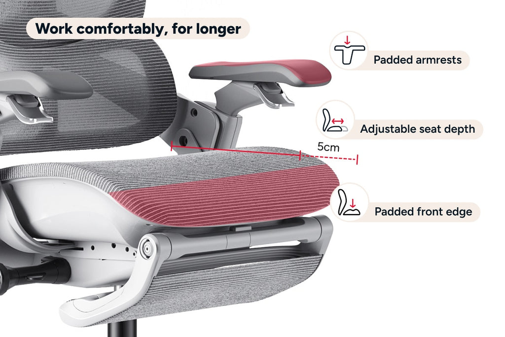 Ergolux Elite Ergonomic Mesh Office Chair with Footrest (Grey)