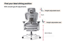 Load image into Gallery viewer, Ergolux Elite Ergonomic Mesh Office Chair with Footrest (Grey)