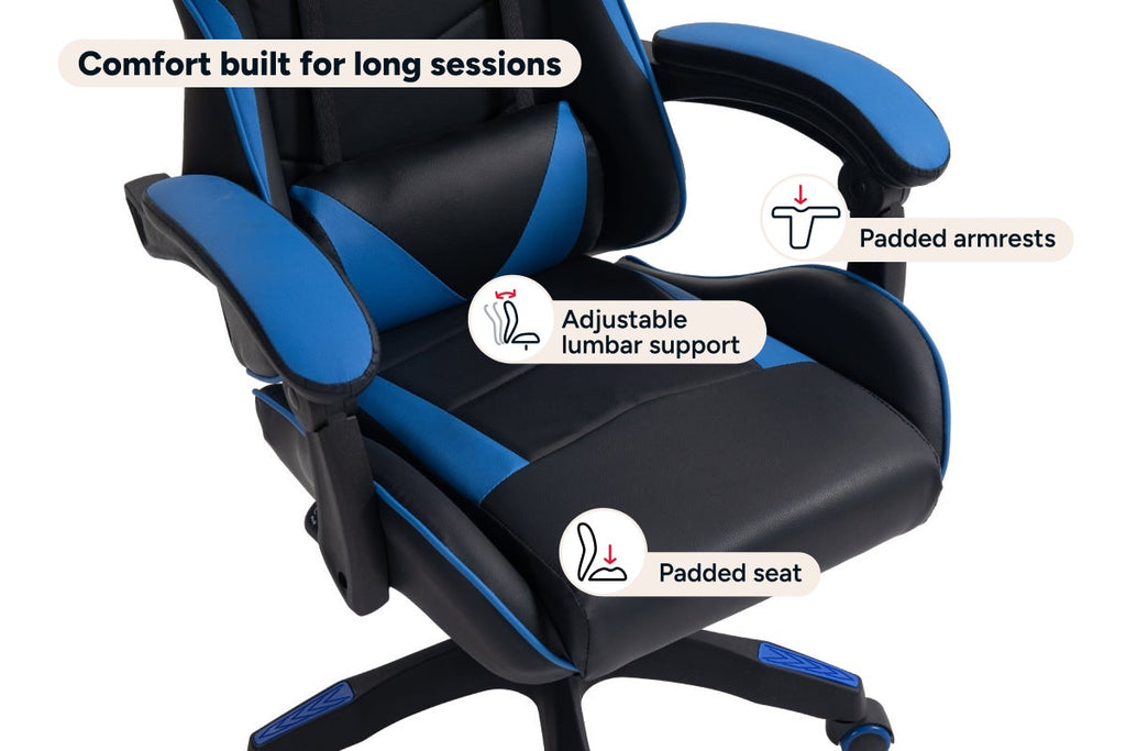 Ergolux Hyper Gaming Office Chair (Black/Blue)