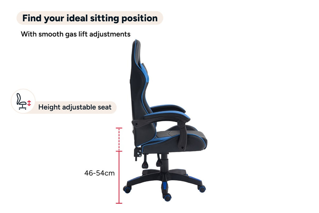 Ergolux Hyper Gaming Office Chair (Black/Blue)