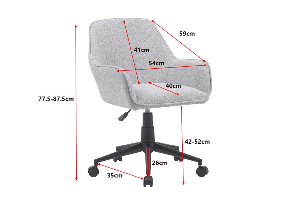 Ergolux Milly Fabric Office Chair (Grey/Black)