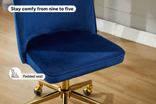 Load image into Gallery viewer, Ergolux Monty Velvet Office Chair (Navy)