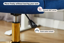 Load image into Gallery viewer, Ergolux Monty Velvet Office Chair (Navy)