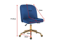 Load image into Gallery viewer, Ergolux Monty Velvet Office Chair (Navy)