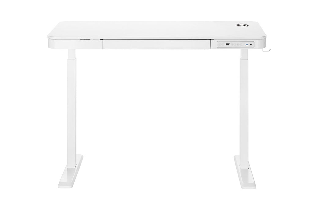 Ergolux Sorrento Electric Standing Desk with Wireless Charging 120 x 60cm (White/White)