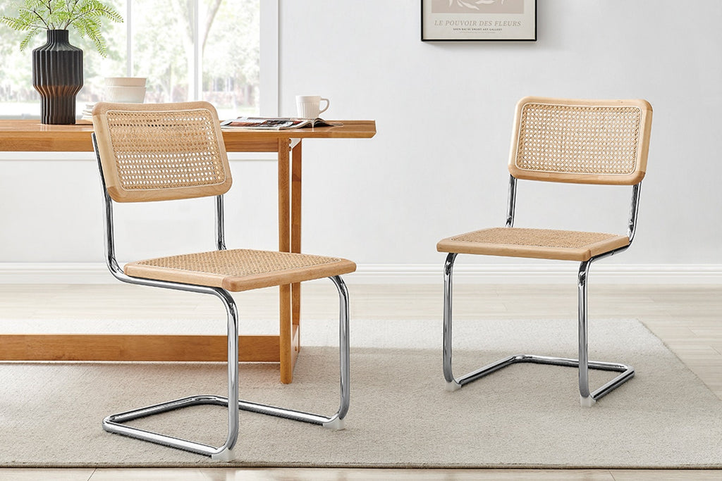 Set of 2 Matt Blatt Marcel Breuer Cesca Dining Chairs Replica (Natural/Rattan)