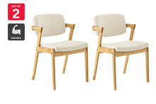 Load image into Gallery viewer, Set of 2 Matt Blatt Kai Replica Danish Dining Chairs (Cream PU/Ash)