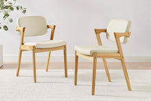 Load image into Gallery viewer, Set of 2 Matt Blatt Kai Replica Danish Dining Chairs (Cream PU/Ash)