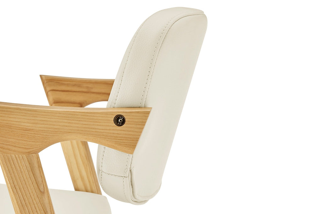 Set of 2 Matt Blatt Kai Replica Danish Dining Chairs (Cream PU/Ash)