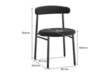 Load image into Gallery viewer, Set of 2 Brosa Lancel Dining Chairs (Pebbled Black Boucle)