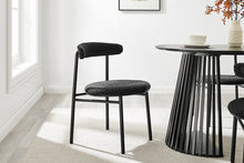 Load image into Gallery viewer, Set of 2 Brosa Lancel Dining Chairs (Pebbled Black Boucle)