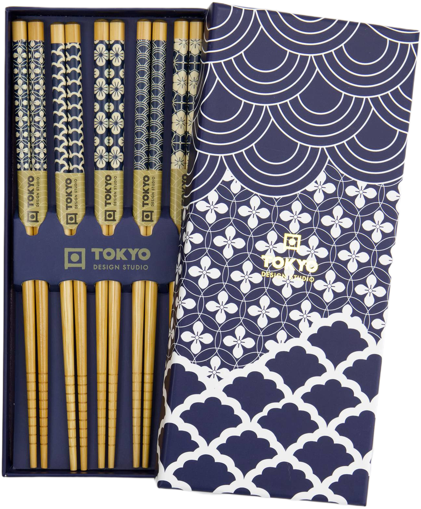 Tokyo Design Studio: Chopstick Gift Set - Blue (5 Piece Set)