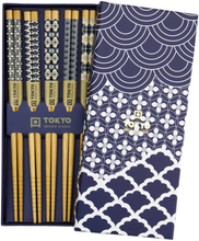 Load image into Gallery viewer, Tokyo Design Studio: Chopstick Gift Set - Blue (5 Piece Set)