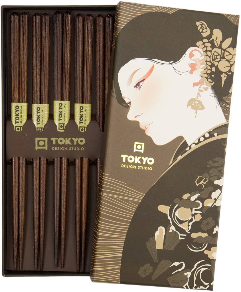 Tokyo Design Studio: Chopstick Gift Set - Dark Brown (5 Piece Set)