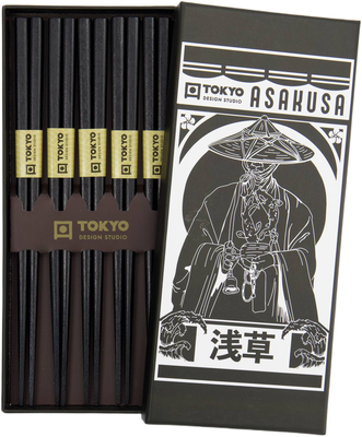 Tokyo Design Studio: Chopstick Gift Set - Square Black (5 Piece Set)
