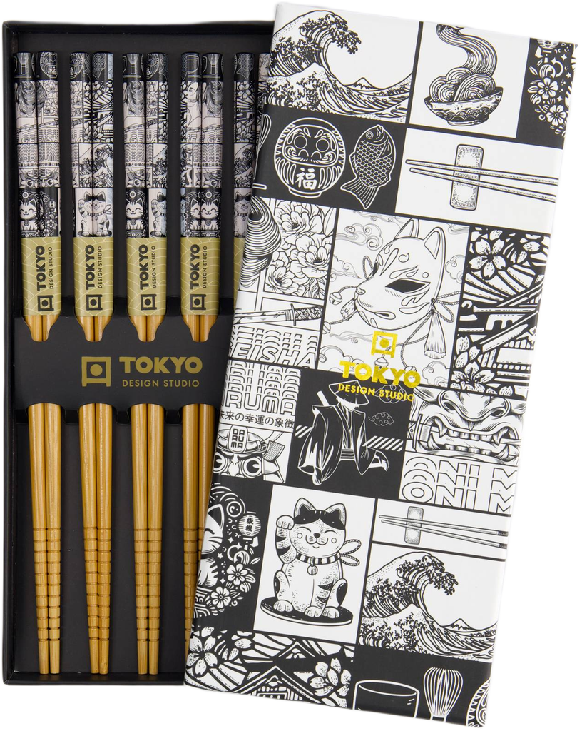 Tokyo Design Studio: Chopstick Gift Set - Tokyo Fan (5 Piece Set)