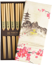 Load image into Gallery viewer, Tokyo Design Studio: Chopstick Gift Set - Wooden Brown (5 Piece Set)