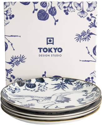 Tokyo Design Studio: Flora Japonica Plate Gift Set - Mixed (4 Piece Set - 20cm)