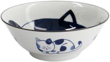 Load image into Gallery viewer, Tokyo Design Studio: Kawaii Cat Neko Ramen Bowl - Blue Cat (20x7.5cm)