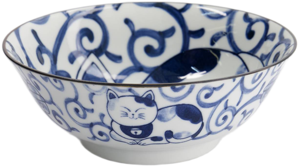 Tokyo Design Studio: Kawaii Cat Neko Ramen Bowl - Swirl Cat (20x7.5cm)