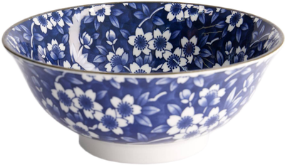 Tokyo Design Studio: Tokyo Blue Sakura Ramen Bowl - Blue (21x8.5cm)